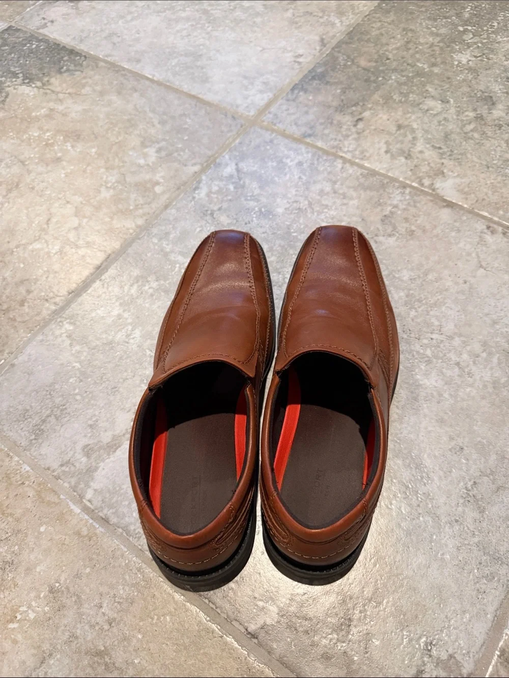 Rockport Men's Brown Leather Slip-On Loafers